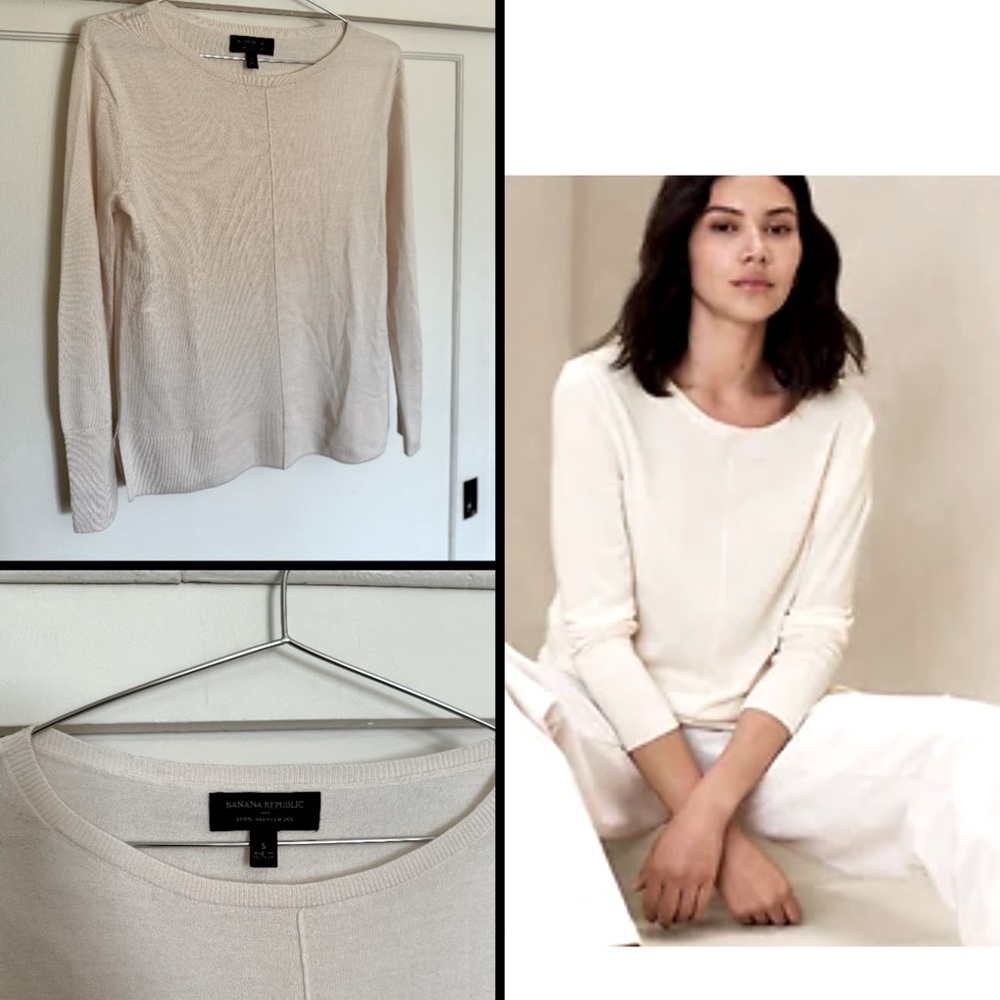 Banana Republic - cream - Marino Wool Sweater - Size S